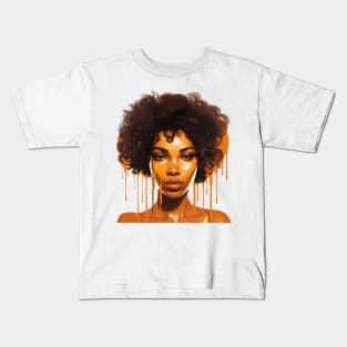 Afrocentric Woman Dripping With Melanin Kids T-Shirt